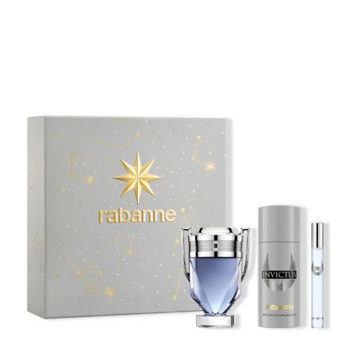 Rabanne Invictus Eau De Toilette Spray 100ml Set 3 Pieces - Perfume Original na Orient Perfumes Portugal