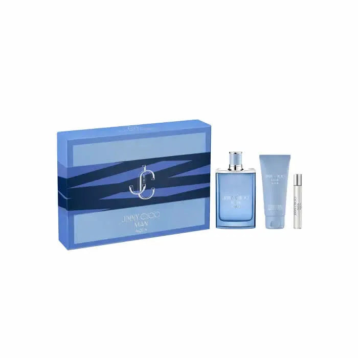 Jimmy Choo Man Aqua Eau De Toilette Spray 100ml Set 3 Piezas - Orient Perfumes Portugal