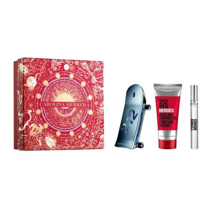 Carolina Herrera 212 Heroes Eau De Toilette Spray 90ml Set 3 Piezas - Orient Perfumes Portugal