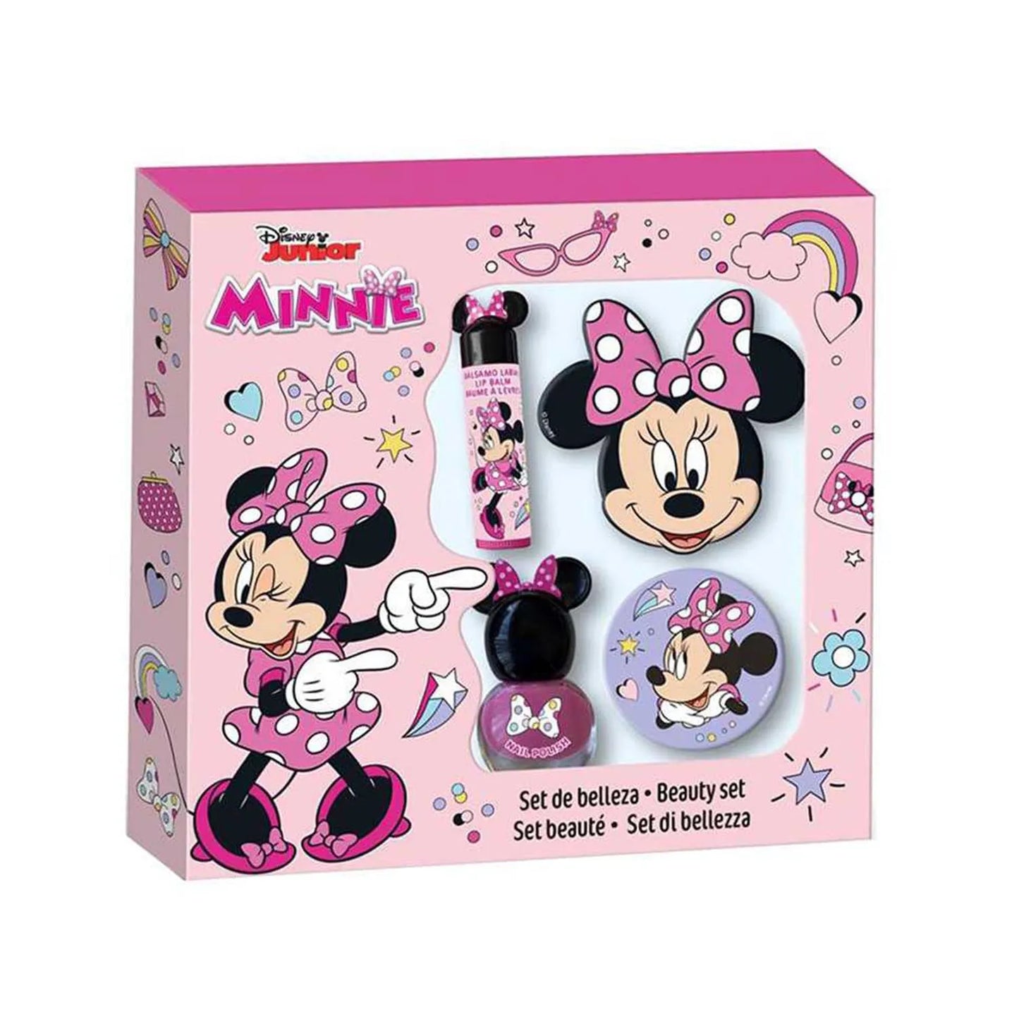 Cartoon Minnie Belleza Maquillaje Estojo 4 Peças