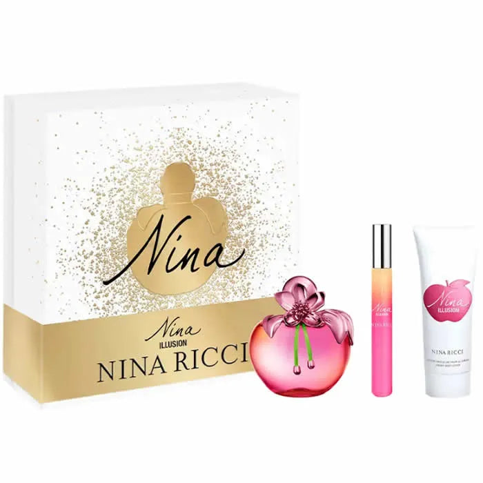 Nina Ricci Nina Illusion Eau De Parfum Spray 80ml Set 3 Piezas - Orient Perfumes Portugal