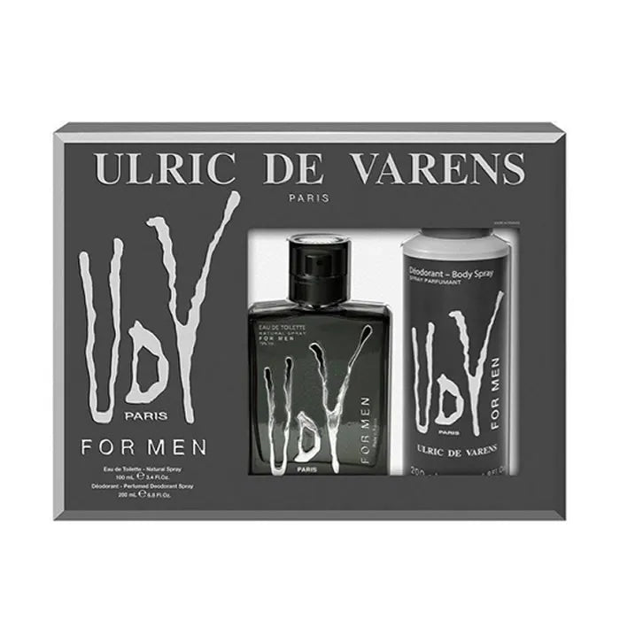 Ulric De Varens UDV Black For Men Eau De Toilette Spray 100ml Set 2 Piezas - Orient Perfumes Portugal