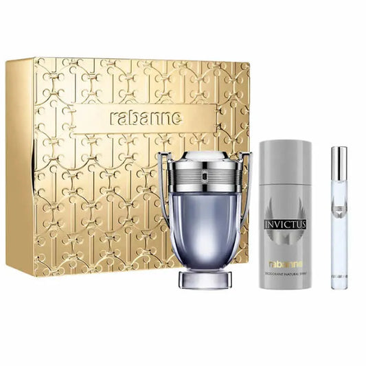 Paco Rabanne Invictus Eau De Toilette Spray 100ml Set 3 Piezas - Orient Perfumes Portugal