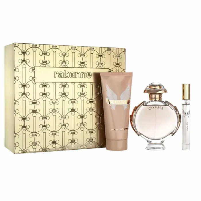 Paco Rabanne Olympea Eau De Parfum Spray 80ml Set 3 Piezas - Orient Perfumes Portugal