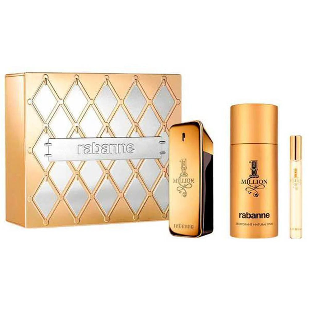 Paco Rabanne Estuche 1 Million Eau De Toilette 100ml Desodorante 150ml Eau De Toilette 10ml - Orient Perfumes Portugal