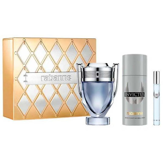 Paco Rabanne Estuche Invictus Eau De Toilette 100ml Desodorante 150ml Eau De Toilette 10ml - Orient Perfumes Portugal