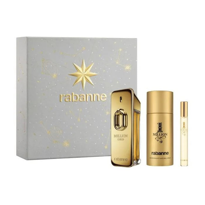 Rabanne Million Gold Eau de Parfum Intense Spray 100ml Set 3 Pieces - Perfume Original na Orient Perfumes Portugal