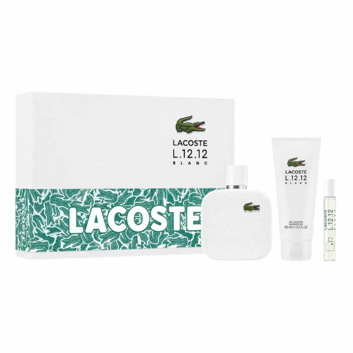 Lacoste L 12 12 Blanc Eau de Toilette Spray 100ml Set 3 Piezas - Orient Perfumes Portugal