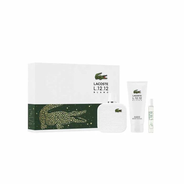 Lacoste L.12.12 Blanc Men Eau De Toilette Spray 100ml Set 3 Piezas - Orient Perfumes Portugal