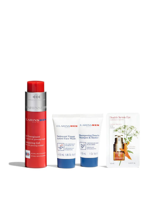 Set Clarins Men Gel Energizante 50ml Champu 30ml Limpiador 30m@ - Orient Perfumes Portugal