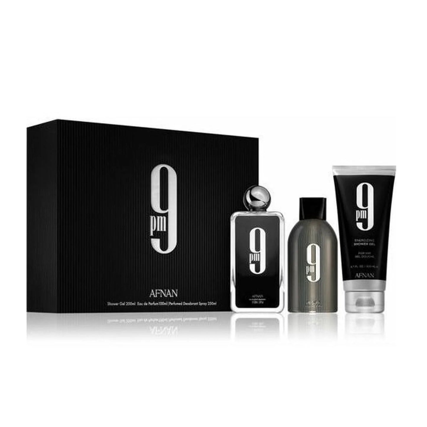 Afnan 9 Eau De Parfum 100un Gel De Baño 200ml Desodorante 250ml Spray - Perfume Original na Orient Perfumes Portugal