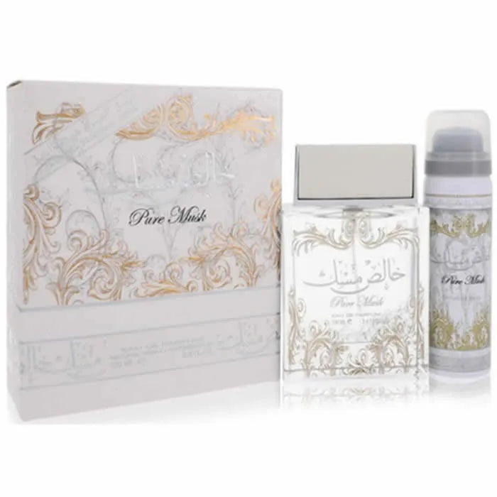 LATTAFA PURE MUSK EAU DE PARFUM SPRAY 100ML + DEO ROLL-ON 50ML - Orient Perfumes Portugal