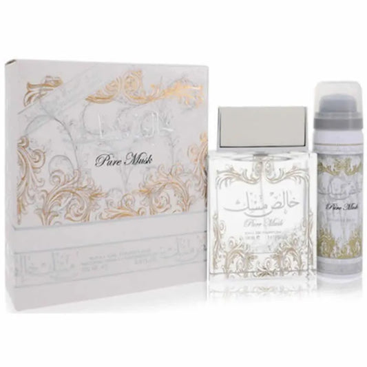 LATTAFA PURE MUSK EAU DE PARFUM SPRAY 100ML + DEO ROLL-ON 50ML - Orient Perfumes Portugal