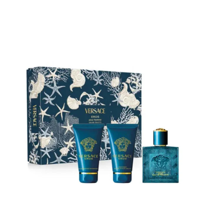 Versace Eros Eau de Toilette Spray 50ml Set 3 Pieces - Orient Perfumes Portugal