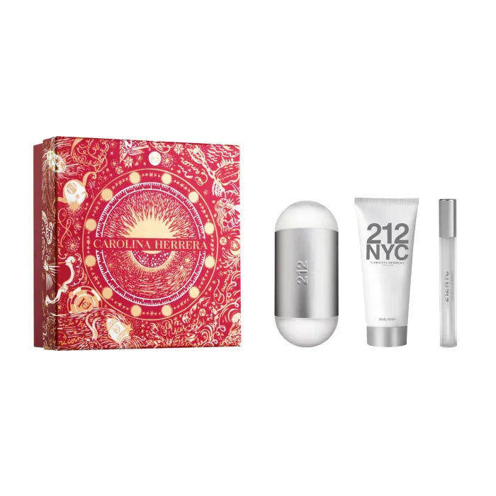 Carolina Herrera 212 Nyc Eau De Toilette Spray 100ml Set 3 Piezas Christmas 2023 - Orient Perfumes Portugal