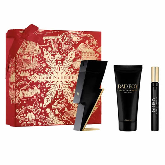 Carolina Herrera Bad Boy Eau De Toilette Spray 100ml Set 3 Pieces - Perfume Original na Orient Perfumes Portugal