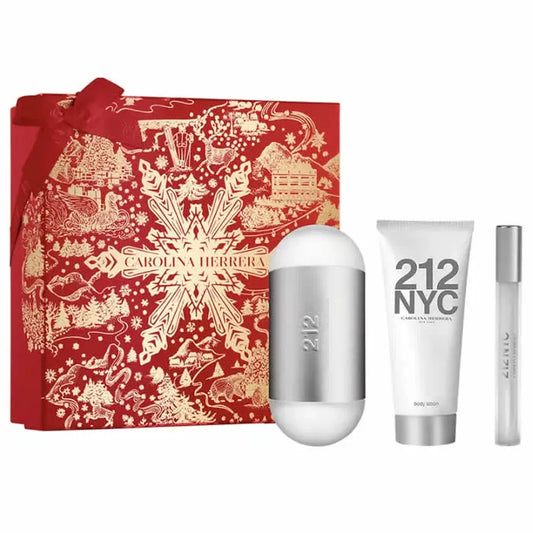Carolina Herrera 212 Nyc Eau De Toilette Spray 100ml Set 3 Piezas - Orient Perfumes Portugal