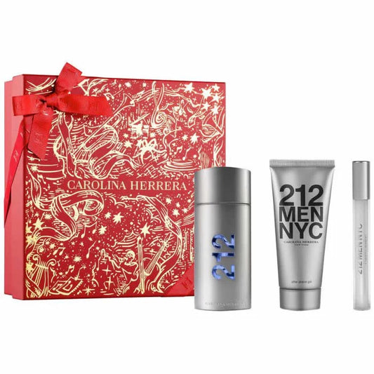 Carolina Herrera 212 Men Eau De Toilette Spray 100ml Set 3 Pieces - Perfume Original na Orient Perfumes Portugal