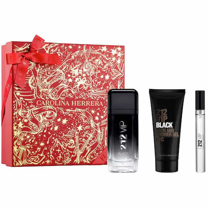Carolina Herrera 212 Vip Black Men Eau De Perfume Spray 100ml Set 3 Piezas - Orient Perfumes Portugal