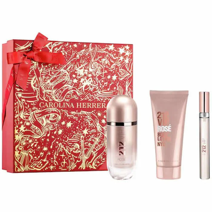 Carolina Herrera 212 Vip Rose Eau De Perfume Spray 80ml Set 3 Pieces - Perfume Original na Orient Perfumes Portugal