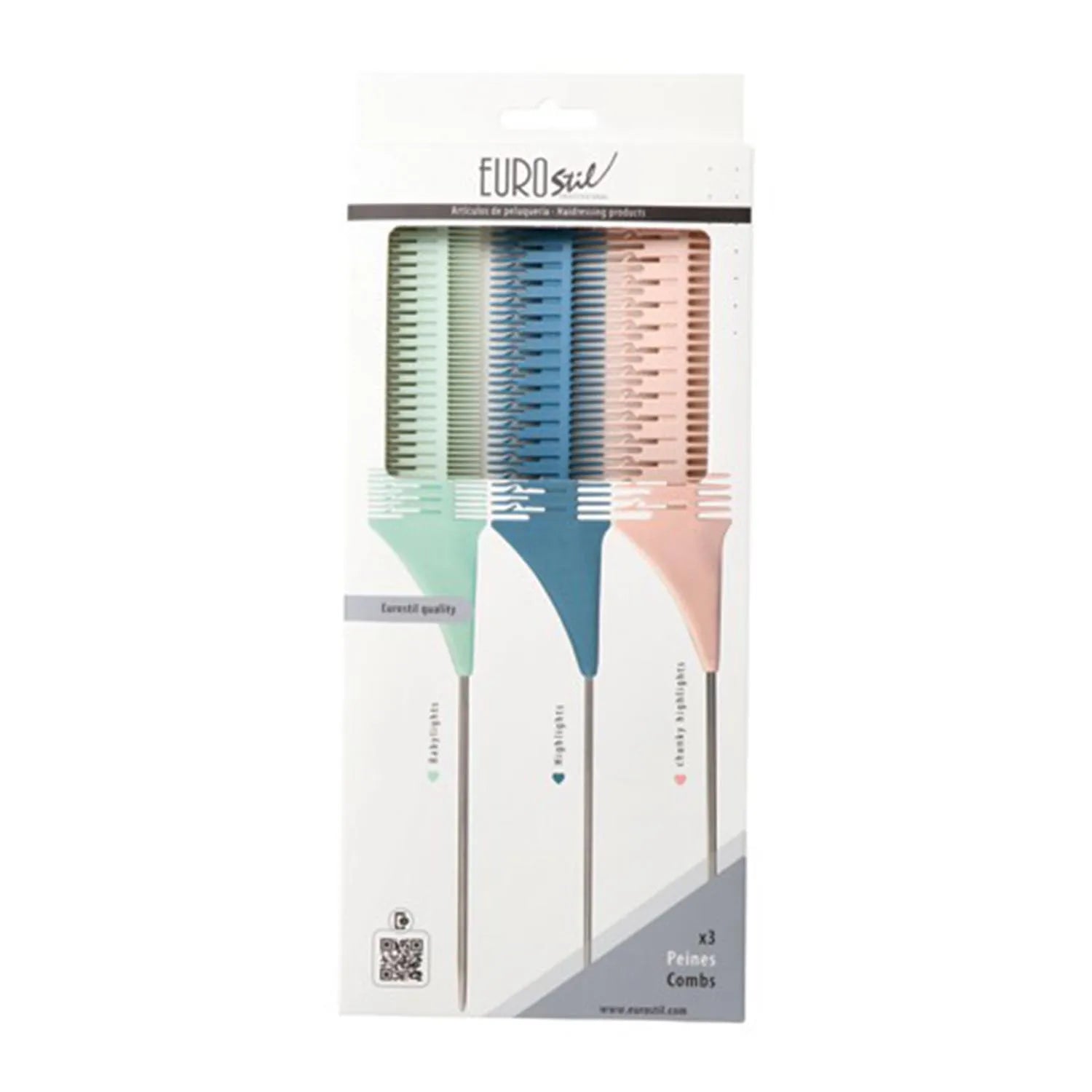 Eurostil Colores Set Peines Mechas 3un - Orient Perfumes Portugal
