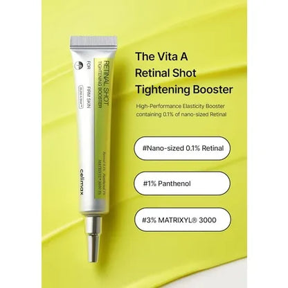 Caixa e detalhes técnicos do cosmético coreano K-Beauty Celimax Vita A Retinal Shot