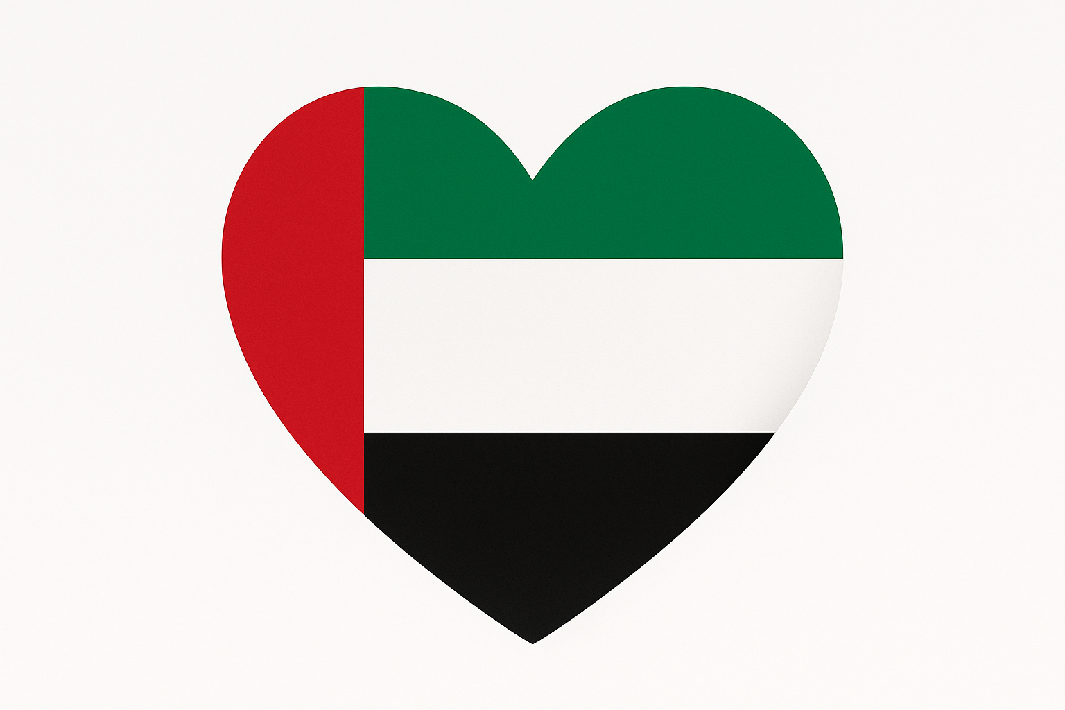 Emirates flag heart shape 