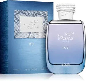 Notas de maçã limão ameixa e âmbar do perfume Rasasi Hawas Ice